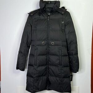 KENNETH COLE REACTION WOMEN’S NWT BLACK 3/4 LENGTH DOWN PUFFER WINTER COAT SZ XS